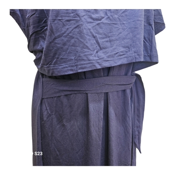 MESIBUCU Midi Dress Maternity Dress Tie on one side Nursing Dress Navy Blue - Picture 6 of 7